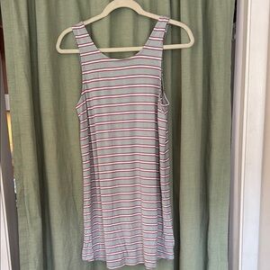 RVCA Striped Gray and Red Dress